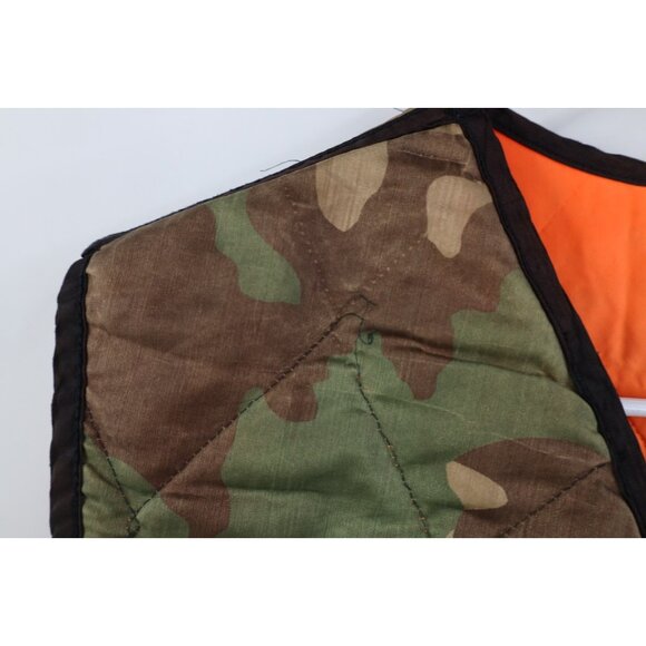 Vtg 70s Streetwear Mens Large Distressed Reversible Camouflage Vest Jacket USA - Picture 6 of 16